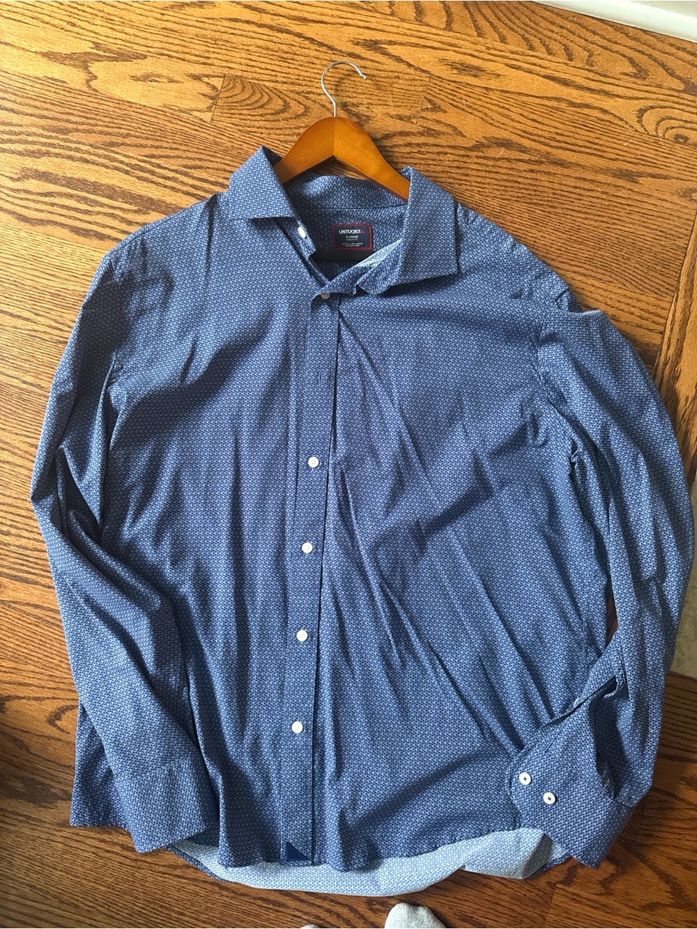 UNTUCKit Navy Micro-Print Button-Down Shirt